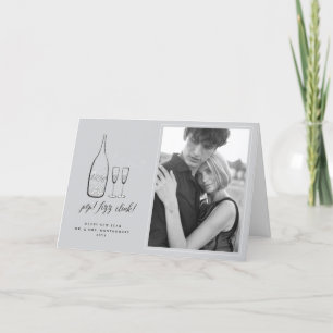 Cartes Pour Fêtes Annuelles Pop Fizz Clink Style Champagne Argent Chic Photo