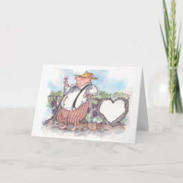 Cartes Pour Fêtes Annuelles Porc drôle tenant le verre de vin avec la vigne de
