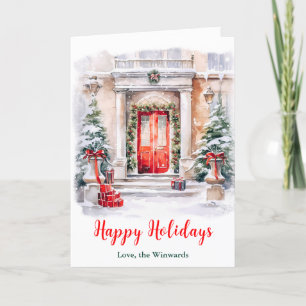 Cartes Pour Fêtes Annuelles Porche avant Noël Joyeux jours fériés