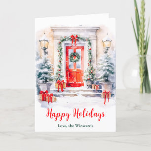 Cartes Pour Fêtes Annuelles Porche avant Noël Joyeux jours fériés