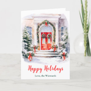 Cartes Pour Fêtes Annuelles Porche avant Noël Joyeux jours fériés
