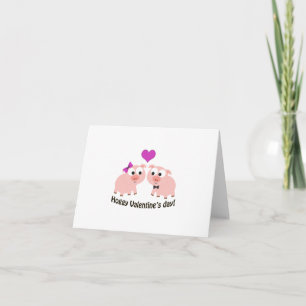 Cartes Pour Fêtes Annuelles Porcs de jour de Valentines de Hoggy