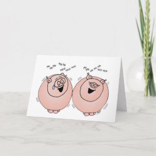 Cartes Pour Fêtes Annuelles Porcs riant le thanksgiving