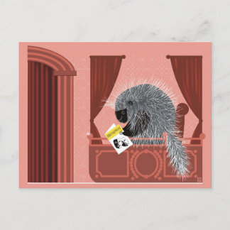 Cartes Pour Fêtes Annuelles Porcupine at a Broadway Show Postcard 