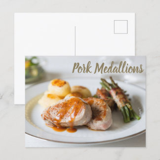 Cartes Pour Fêtes Annuelles Pork medallions tenderloin with potatoes and beans