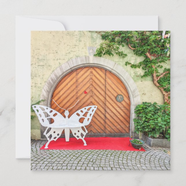 Cartes Pour Fêtes Annuelles Porte à papillon allemande (Devant)