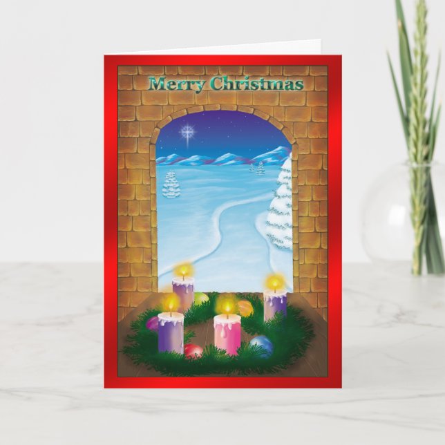 Cartes Pour Fêtes Annuelles Porte de Noël (Devant)