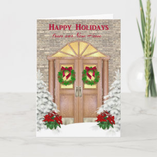 Cartes Pour Fêtes Annuelles Porte des Fêtes, Nouvelle Maison, Joyeuses Fêtes