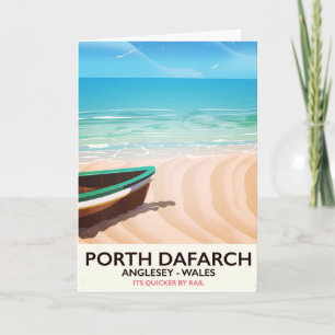 Cartes Pour Fêtes Annuelles Porth Dafarch, affiche de plage galloise anglesey