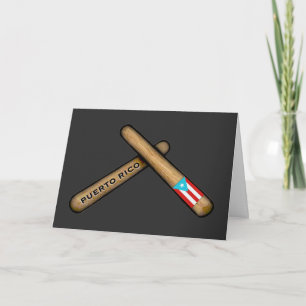 Cartes Pour Fêtes Annuelles Portoricain Drapeau Claves Boricua Percussion