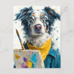 Cartes Pour Fêtes Annuelles Portrait de chien peintre artistique