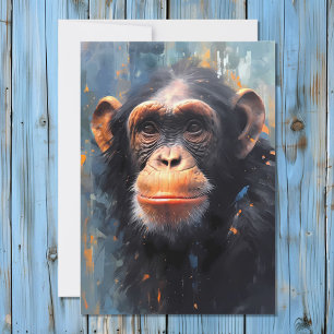Cartes Pour Fêtes Annuelles Portrait de chimpanzé