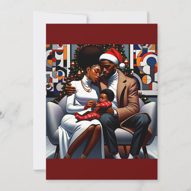 Cartes Pour Fêtes Annuelles Portrait de famille Hip-Hop de Noël (Devant)