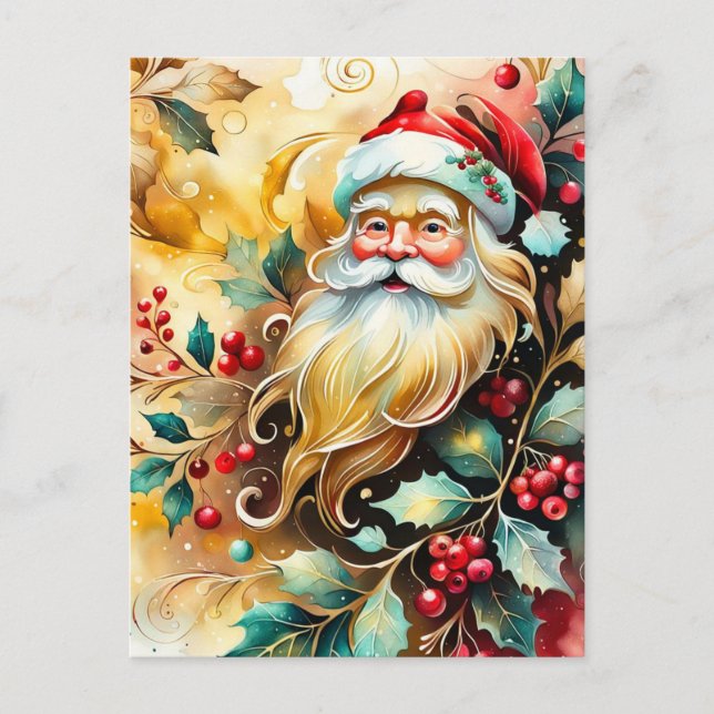 Cartes Pour Fêtes Annuelles Portrait de la clause Santa (Devant)