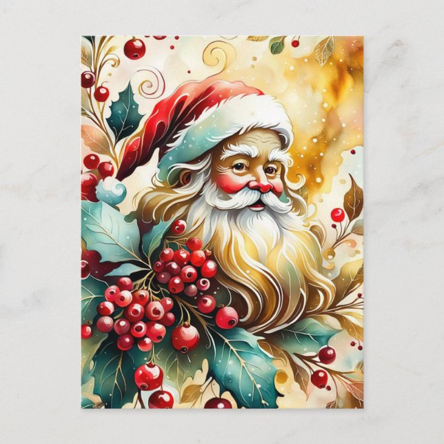 Cartes Pour Fêtes Annuelles Portrait de la clause Santa (Devant)