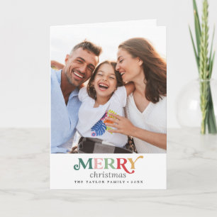 Cartes Pour Fêtes Annuelles Portrait de Noël joyeux et coloré Photo