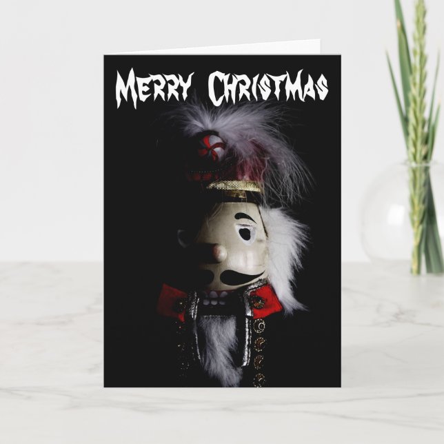 Cartes Pour Fêtes Annuelles Portrait de Nutcracker Éffrayant (Devant)