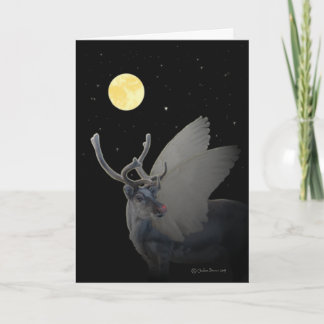 Cartes Pour Fêtes Annuelles Portrait de "Rudolf In the Moonlight"