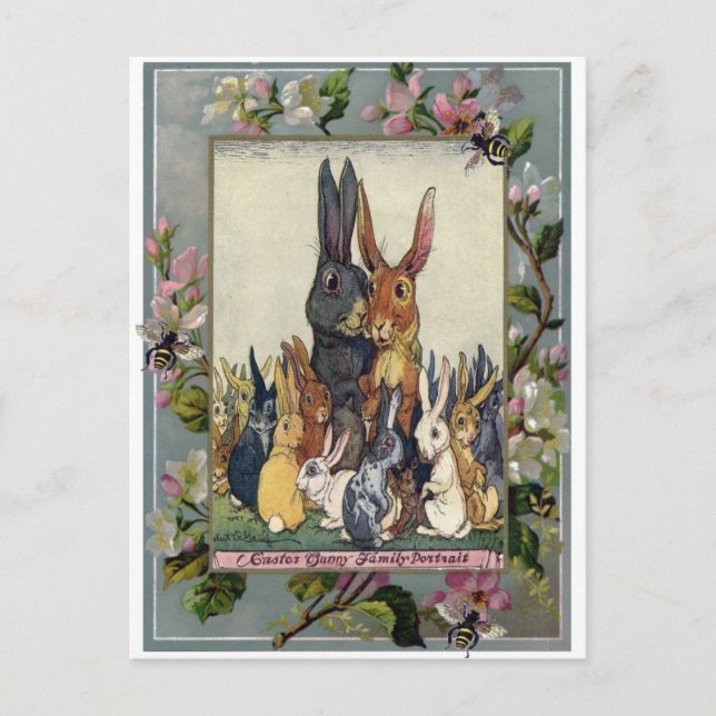 Cartes Pour Fêtes Annuelles Portrait d'Easter Bunny Family (Devant)
