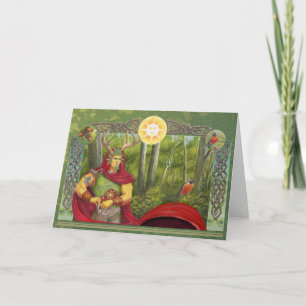 Cartes Pour Fêtes Annuelles Portrait détaillé du roi des chênes celtiques