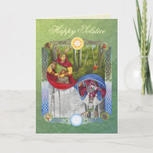 Cartes Pour Fêtes Annuelles Portrait double du roi de chêne et du roi Holly