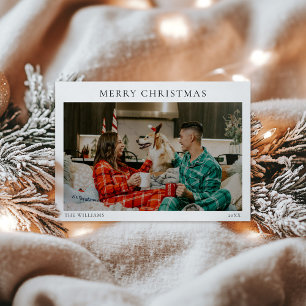 Cartes Pour Fêtes Annuelles Portrait familial moderne de Noël minimal