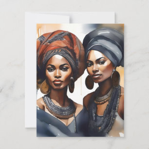 Cartes Pour Fêtes Annuelles Portrait femme africaine D