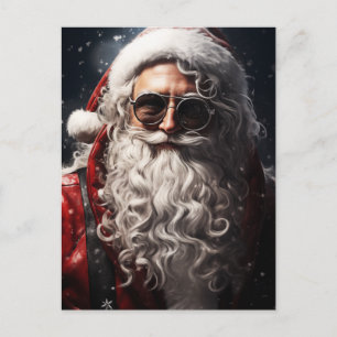 Cartes Pour Fêtes Annuelles Portrait Père Noël élégant