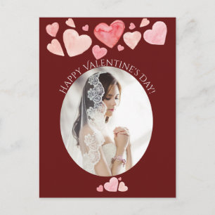 Cartes Pour Fêtes Annuelles Portrait photo Heureuse Sainte-Valentin Coeur pein