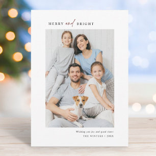 Cartes Pour Fêtes Annuelles Portrait photo simple et lumineux