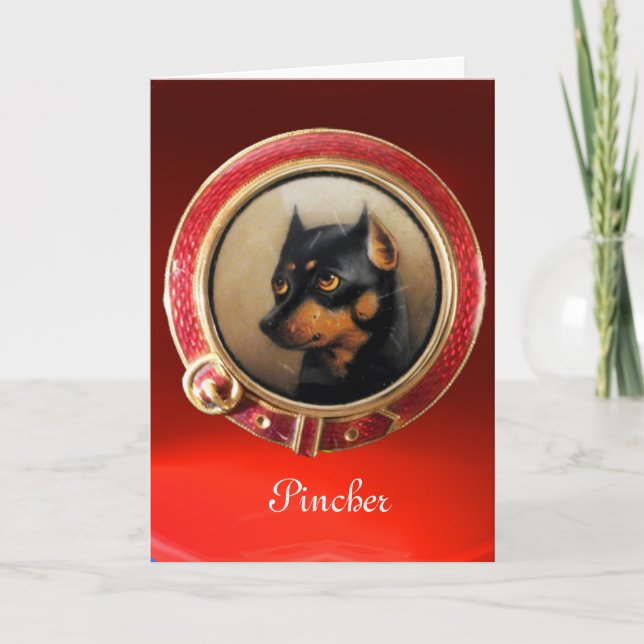 CARTES POUR FÊTES ANNUELLES PORTRAITS DE CHIEN VICTORIEN MINIATURE (Devant)