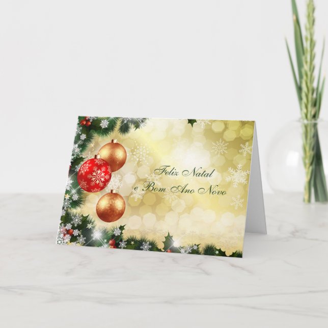 Cartes Pour Fêtes Annuelles Portugais Chrismas, babioles de nouvelle année, (Devant)