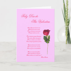 Cartes Pour Fêtes Annuelles Portugais : poema e rosa - Saint-Valentin