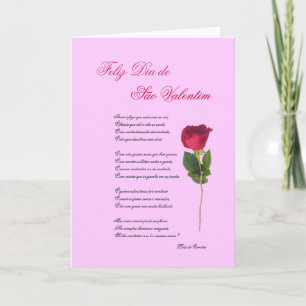 Cartes Pour Fêtes Annuelles Portugais : poema e rosa - Saint-Valentin