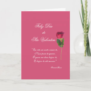 Cartes Pour Fêtes Annuelles Portugais : poème d'amour et jour rouge de