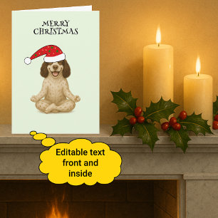 Cartes Pour Fêtes Annuelles pose de yoga de chien joyeux Noël