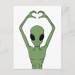 Cartes Pour Fêtes Annuelles Pose du cœur extraterrestre