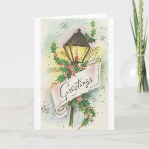 Cartes Pour Fêtes Annuelles Poste Vintage Lampe de Noël