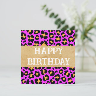 Cartes Pour Fêtes Annuelles Poster de animal rose Joyeux Anniversaire - Blanc