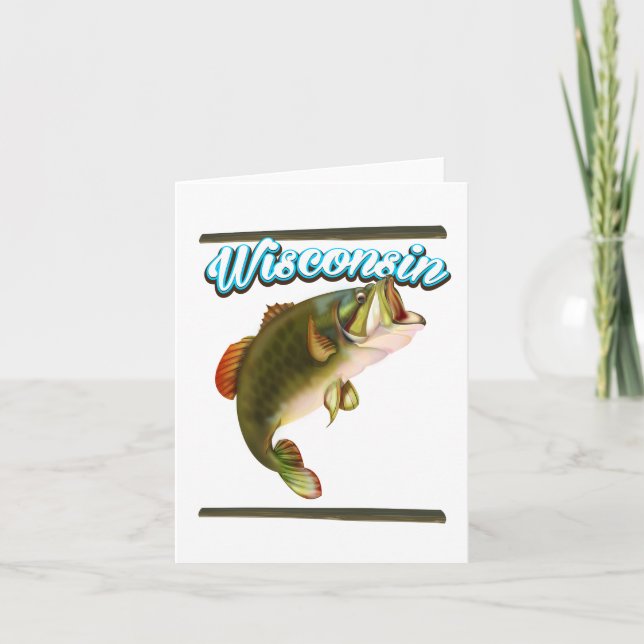 Cartes Pour Fêtes Annuelles Poster de pêche du Wisconsin (Devant)