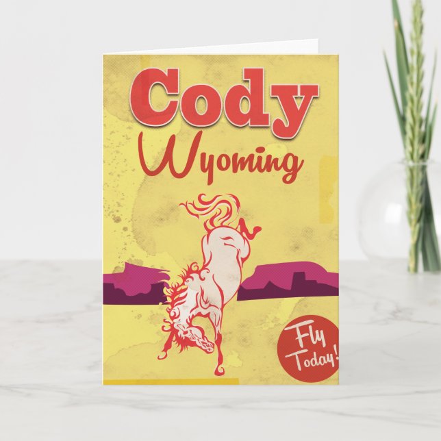 Cartes Pour Fêtes Annuelles Poster de voyage Cody Wyoming vintage (Devant)