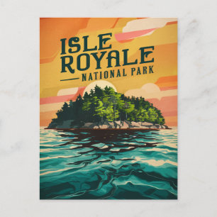 Cartes Pour Fêtes Annuelles Poster du parc national Retro Isle Royale