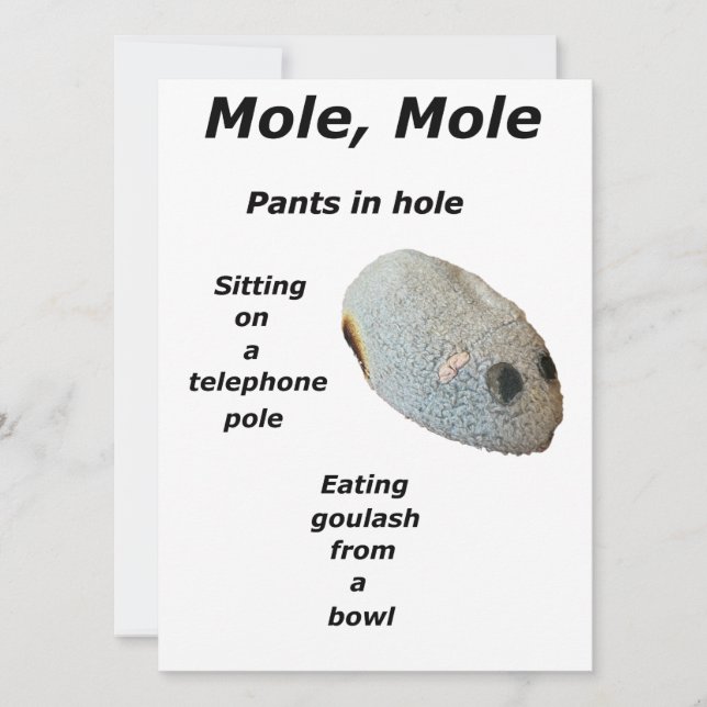 Cartes Pour Fêtes Annuelles Poster Mole, Mole (Devant)