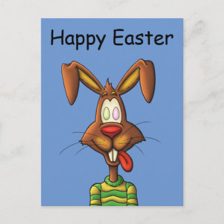 Cartes Pour Fêtes Annuelles pouf fou lapin de pâques dessin drôle dessin animé