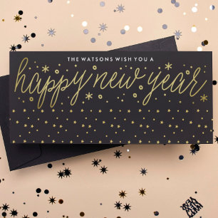 Cartes Pour Fêtes Annuelles Pouler Texte Mains Écrit Bonne Année