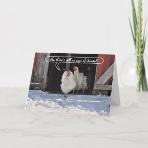 Cartes Pour Fêtes Annuelles Poules attendant Noël de Père Noël