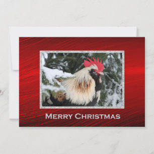 Cartes Pour Fêtes Annuelles Poulet à rôtissoire photo de neige Appartement de 