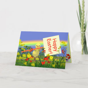 Cartes Pour Fêtes Annuelles Poulet avec bon signe de Pâques