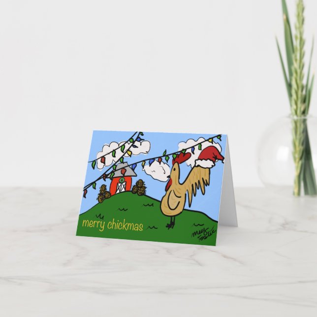 Cartes Pour Fêtes Annuelles Poulet de Noël (Devant)