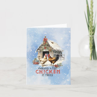 Cartes Pour Fêtes Annuelles Poulet Deux Fois